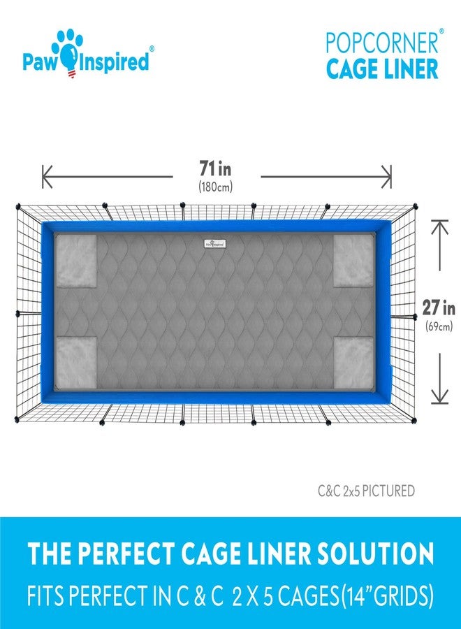 Paw Inspired PopCorner Guinea Pig Cage Liners | Washable Fleece Bedding or Pet Bed Mat for Small Animals | Super Absorbent Pee Pad with Reinforced Corners and Waterproof Bottom (C&C 2x5, Gray) - Image 5